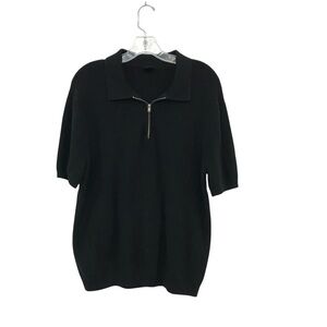 Truth by Republic Sweater Men's Medium Black Short Sleeve Quarter Zip-Up
